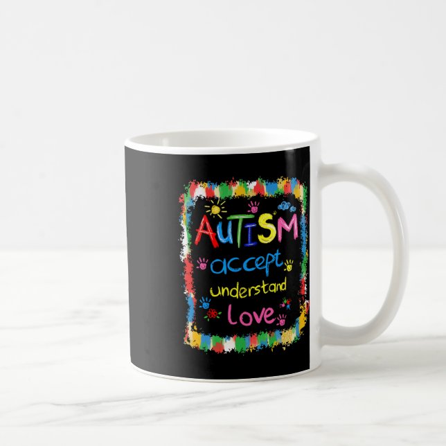 Penseldrag Autism Acceptans Förståelse Kärlek Kaffemugg (Höger)