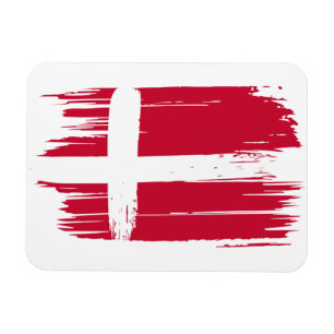 Penseldrag Danmark Flagga Magnet