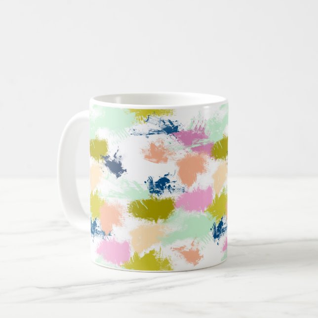 Penseldrag, färger, oljefärg kaffemugg (Framsida vänster)