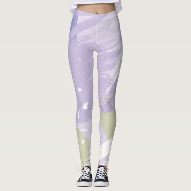 Penseldrag för abstrakt Mönster Leggings (Framsida)