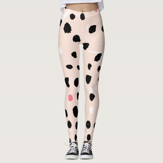 Penseldrag för bläck: Konstnärliga Struktur Leggings (Framsida)