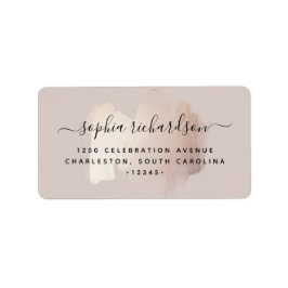 Penseldrag för Chic| Faux Ro Guld på Neutralt Ro Adressetikett
