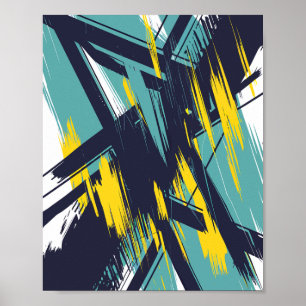 Penseldrag för dynamisk Abstrakt Poster