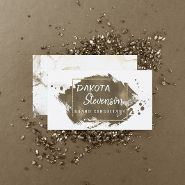 Penseldrag för guld | Modern skriptplatta Chic Visitkort