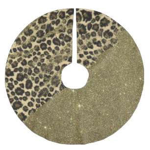 Penseldrag för klassikerLeopardtryck på Julgransmatta Borstad Polyester