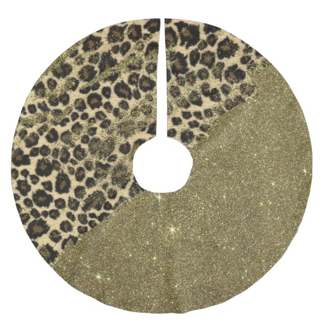 Penseldrag för klassikerLeopardtryck på Julgransmatta Borstad Polyester (Framsidan)