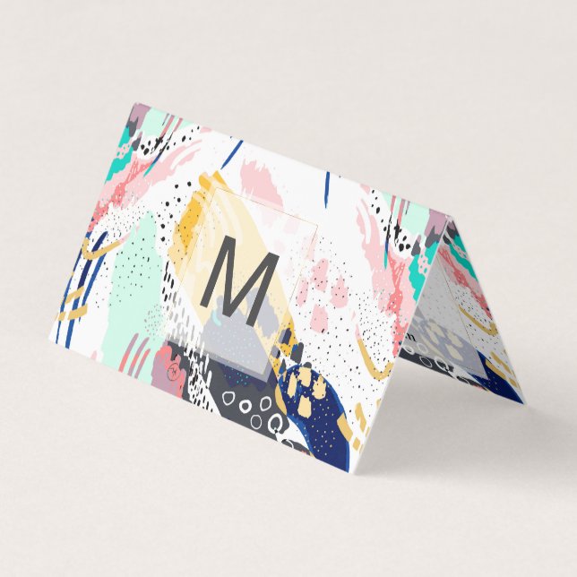 Penseldrag för kreativet Modern abstrakt Visitkort (Framsida)