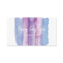 Penseldrag för lila och blå vattenfärgsfärg