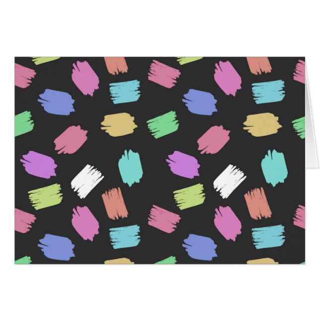 Penseldrag för målarpensel, färgfulla penseldrag hälsningskort (Framsidan Horizontal)