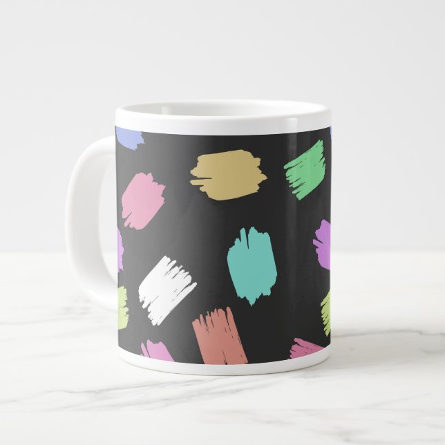 Penseldrag för målarpensel, färgfulla penseldrag jumbo mugg (Framsida vänster)