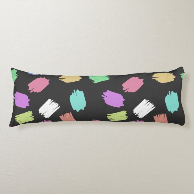 Penseldrag för målarpensel, färgfulla penseldrag kroppskudde (Framsidan)