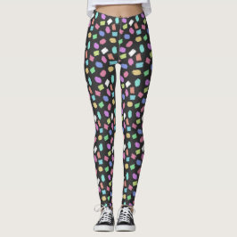 Penseldrag för målarpensel, färgfulla penseldrag leggings