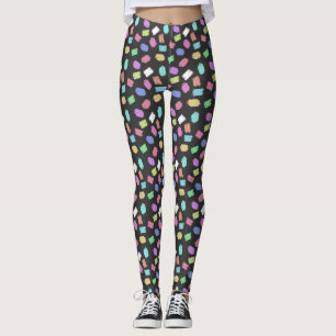 Penseldrag för målarpensel, färgfulla penseldrag leggings
