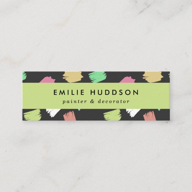 Penseldrag för målarpensel, målarfärg, målning, de mini visitkort (Framsida)