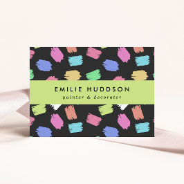 Penseldrag för målarpensel, målarfärg, målning, de visitkort