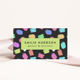 Penseldrag för målarpensel, målarfärg, målning, de visitkort