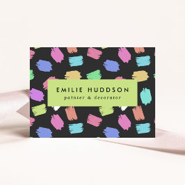 Penseldrag för målarpensel, målarfärg, målning, de visitkort