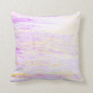 *~* Penseldrag för pastellAbstrakt Lavender Gult Kudde