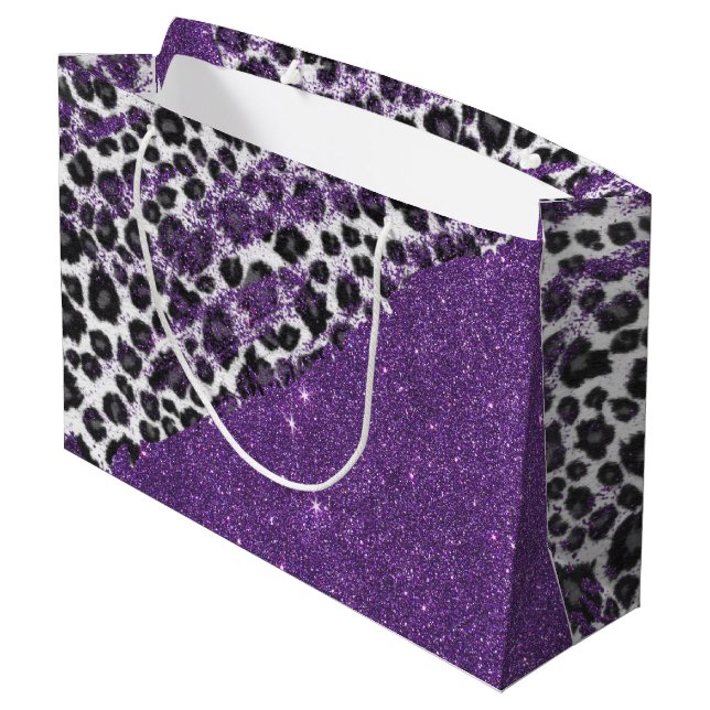 Penseldrag för tryck för snöLeopard på Fauxglitter (Baksidan Vinklad)
