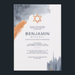 Penseldrag för vattenfärg Pub Mitzvah-inbjudan Inbjudningar<br><div class="desc">Ett trendig bjuder in en Pub Mitzvah med vattenfärgstreck och en stjärna av David. vektorn Bröllop skapat med fotografi - www.freepik.com). ()Kortet är enkelt att anpassa med text, teckensnitt, teckensnitt, färg, papprare formalternativ och val av sex papprare typer.() Inte exakt vad du tittar för? Alla våra produkter kan vara designad...</div>