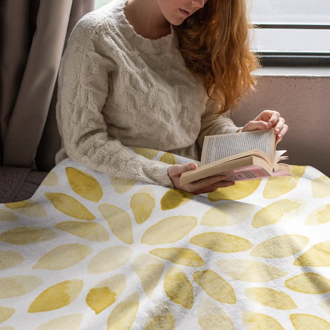 Penseldrag för vattenfärgsfärg, gult fleecefilt (Skapare uppladdad)