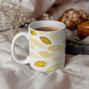 Penseldrag för vattenfärgsfärg, gult kaffemugg