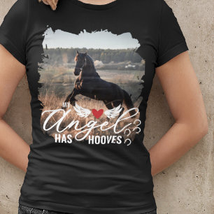 Penseldrag Foto Ängel Har Hovar Häst Minnesmärke T Shirt