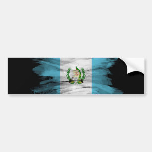 Penseldrag från Guatemala flagga, flagga Bildekal
