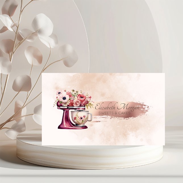 Penseldrag Glitter Röd Mixer Vattenfärg Visitkort (Skapare uppladdad)