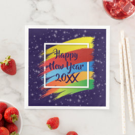Penseldrag Gott nytt år 20xx Party Pappersservett
