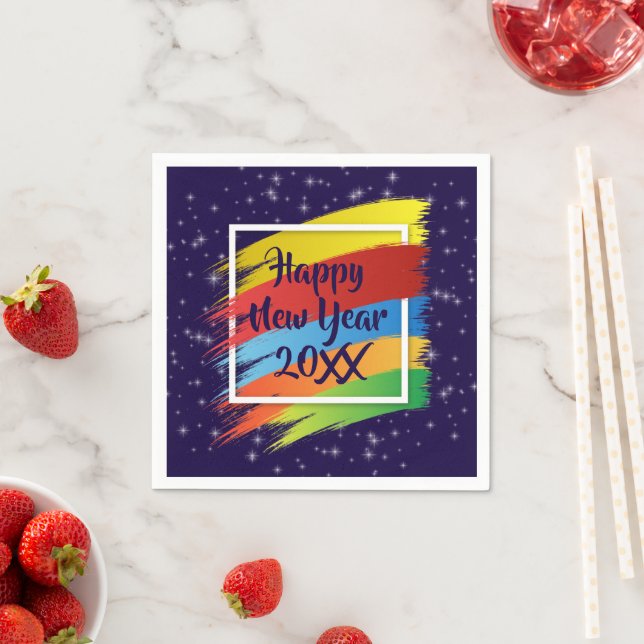 Penseldrag Gott nytt år 20xx Party Pappersservett (Insitu)