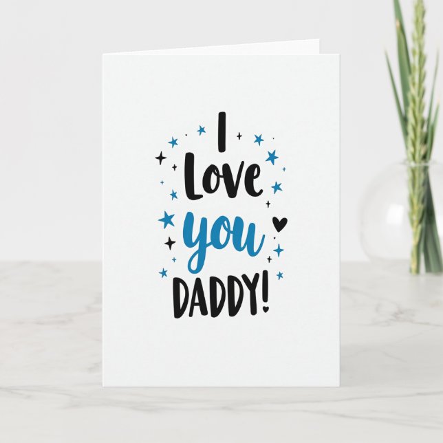 Penseldrag Jag älskar Pappa-kort Kort (Framsida)