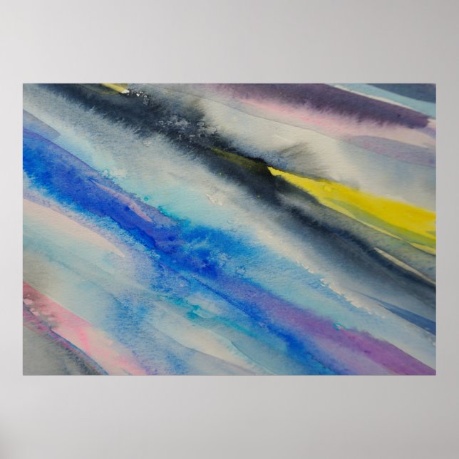 penseldrag, måla vattenfärgsfärg för Abstrakt Poster (Framsidan)