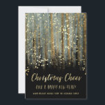 Penseldrag med målat julhuvud och konfetti julkort<br><div class="desc">Julskålade penseldrag och Helgdag av konfetti-Abstrakt för familjer eller företag. Faux guld-foilleffektstexten har följande lydelse: jul Cheer och Gott nytt år - Warm Helgdag From Add your own family namn or company. Kortet har hand plockade-penseldrag rand i blues och golds tillsammans med folier som konfettpunkter och rand, allt på en...</div>