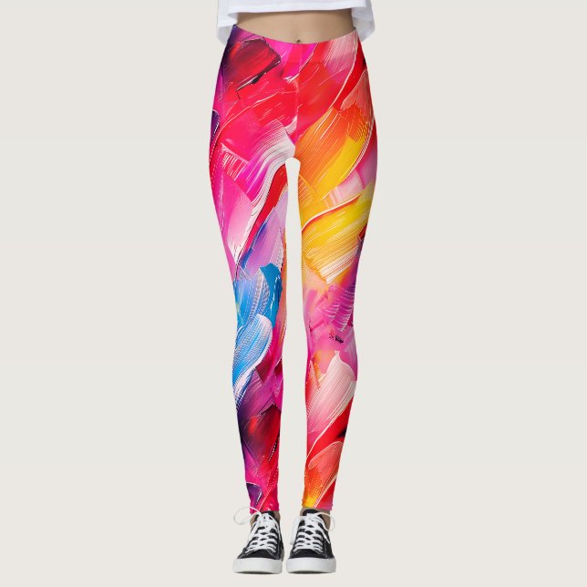 penseldrag mönster 2 leggings (Framsida)