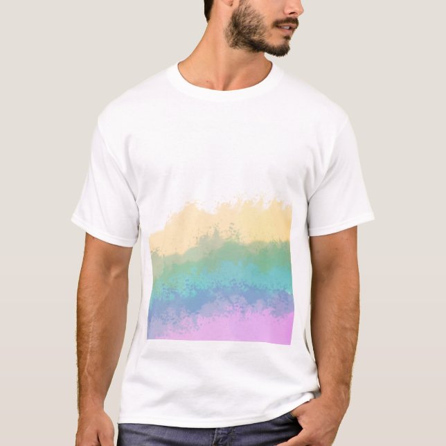 Penseldrag regnbåge vattenfärg  t shirt (Framsida)
