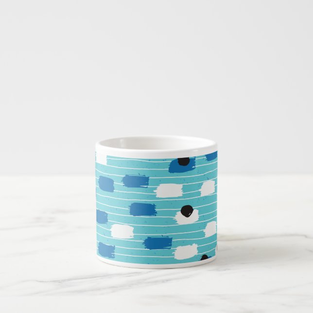 Penseldrag, sömlöst mönster, handritat. espressomugg (Framsidan)