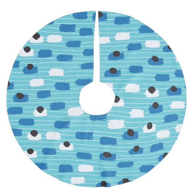 Penseldrag, sömlöst mönster, handritat. julgransmatta borstad polyester (Framsidan)