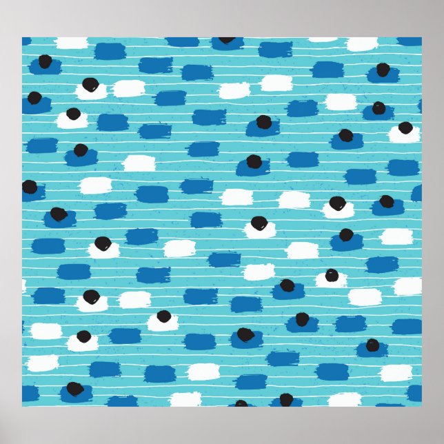 Penseldrag, sömlöst mönster, handritat. poster (Framsidan)