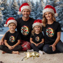 Penseldrag Surfar Katt Tomte Tropisk Jul T Shirt