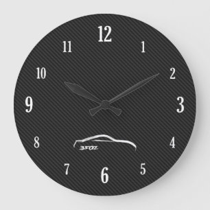 Penseldraglogotyp för vit 350Z Stor Klocka