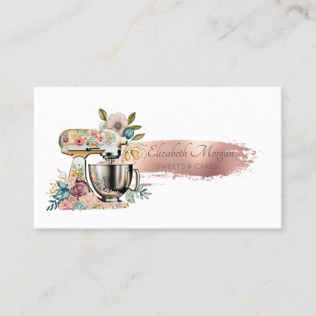 Penseldragspaj Floral Mixer Visitkort (Framsida)