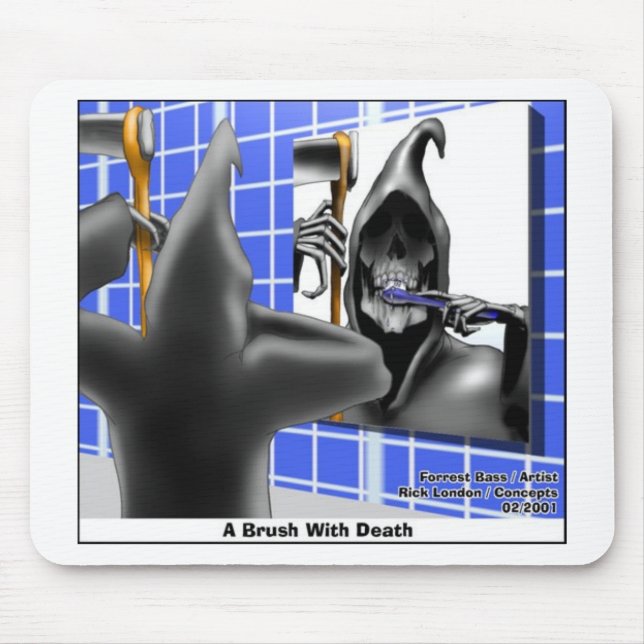 Penselera med dödsynka Halloween-Tecknad-gåvor Musmatta (Framsidan)