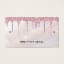 Penselets Visning-kort ・ Penseldragerade Rosa Glit Visitkort