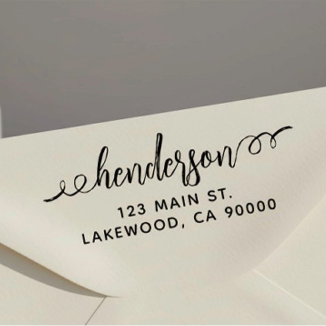 Penselkalligrafi, Returadress för självtryckande F Självfärgande Stämpel (Skapare uppladdad)