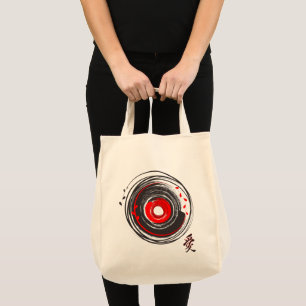 Penselmålad vinylpost med Ord Kärlek Tygkasse