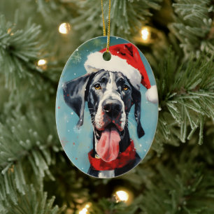 Penselmålning för great dane-julpenseln julgransprydnad keramik