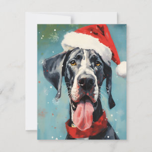 Penselmålning för great dane-julpenseln julkort