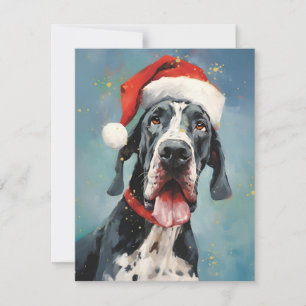 Penselmålning för great dane-julpenseln julkort