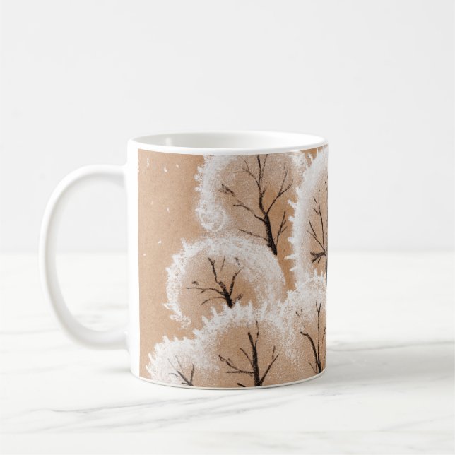 Penselmålning. Konstverk. Oljekonst. Kaffemugg (Vänster)